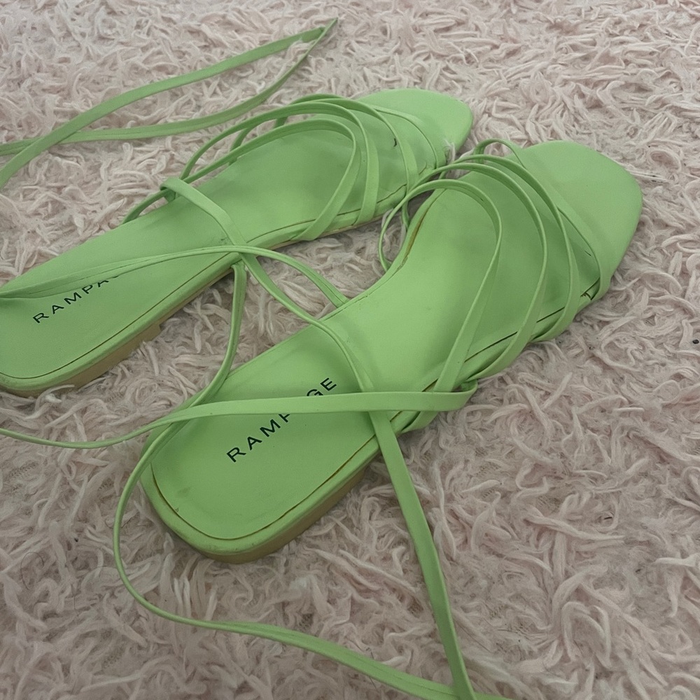 Strappy green sandal